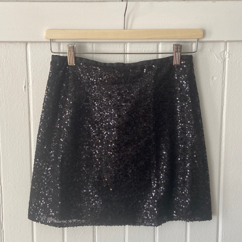 J.Crew black sequin miniskirt